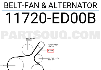 Nissan 11720ED00B BELT-FAN & ALTERNATOR