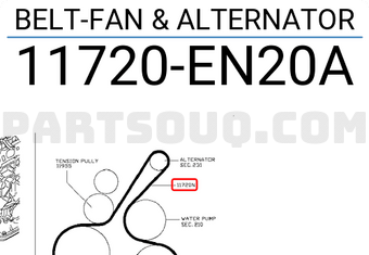 Nissan 11720EN20A BELT-FAN & ALTERNATOR
