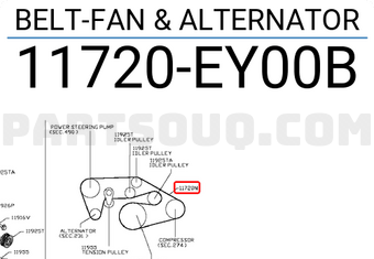 Nissan 11720EY00B BELT-FAN & ALTERNATOR