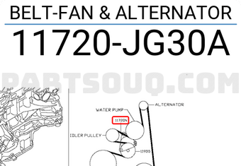 Nissan 11720JG30A BELT-FAN & ALTERNATOR