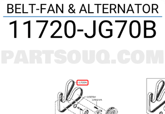 Nissan 11720JG70B BELT-FAN & ALTERNATOR