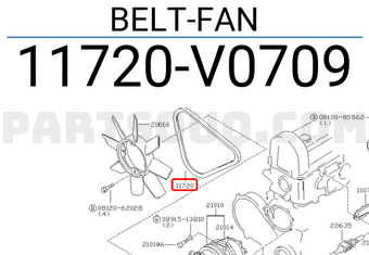 Nissan 11720V0709 BELT-FAN