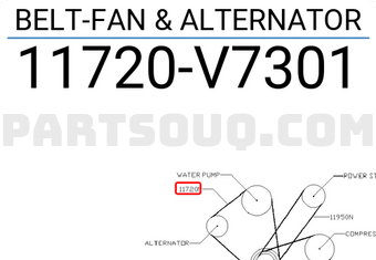 Nissan 11720V7301 BELT-FAN & ALTERNATOR