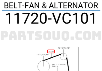 Nissan 11720VC101 BELT-FAN & ALTERNATOR