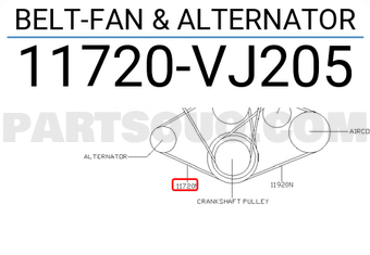 Nissan 11720VJ205 BELT-FAN & ALTERNATOR