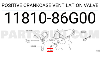 Nissan 1181086G00 POSITIVE CRANKCASE VENTILATION VALVE