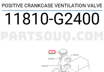 Nissan 11810G2400 POSITIVE CRANKCASE VENTILATION VALVE