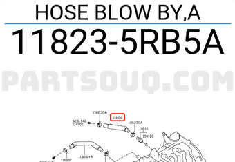 Nissan 118235RB5A HOSE BLOW BY,A