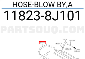 Nissan 118238J101 HOSE-BLOW BY,A