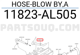 Nissan 11823AL505 HOSE-BLOW BY,A