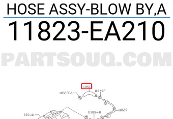 Nissan 11823EA210 HOSE ASSY-BLOW BY,A