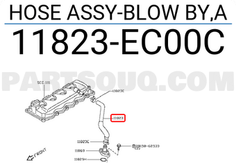 Nissan 11823EC00C HOSE ASSY-BLOW BY,A