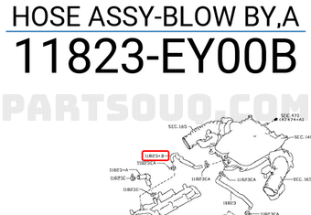 Nissan 11823EY00B HOSE ASSY-BLOW BY,A