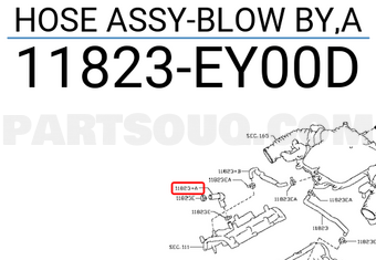 Nissan 11823EY00D HOSE ASSY-BLOW BY,A