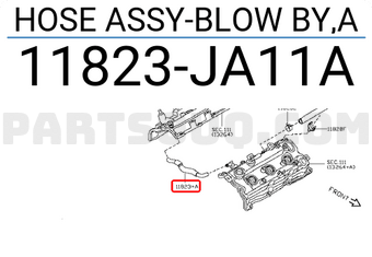 Nissan 11823JA11A HOSE ASSY-BLOW BY,A