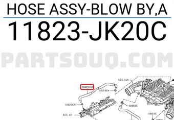 Nissan 11823JK20C HOSE ASSY-BLOW BY,A