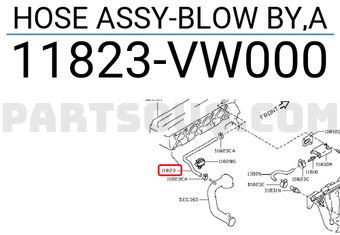 Nissan 11823VW000 HOSE ASSY-BLOW BY,A