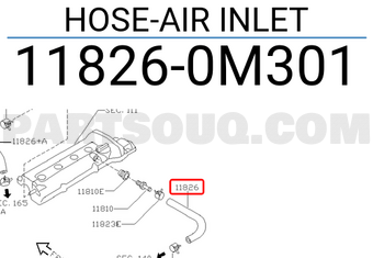 Nissan 118260M301 HOSE-AIR INLET