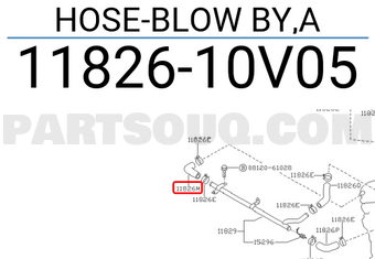 Nissan 1182610V05 HOSE-BLOW BY,A