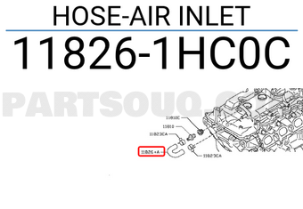Nissan 118261HC0C HOSE-AIR INLET