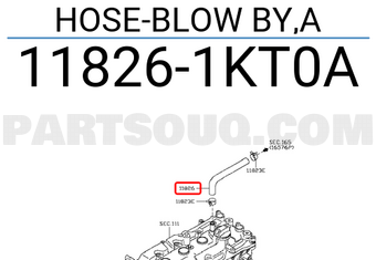 Nissan 118261KT0A HOSE-BLOW BY,A
