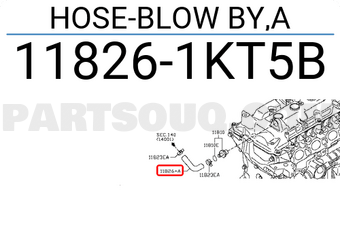 Nissan 118261KT5B HOSE-BLOW BY,A