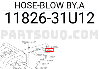 Nissan 1182631U12 HOSE-BLOW BY,A