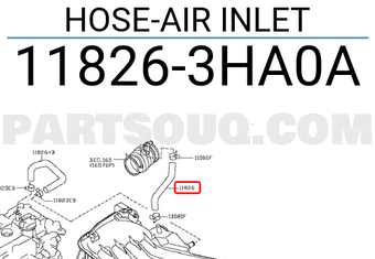 Nissan 118263HA0A HOSE-AIR INLET
