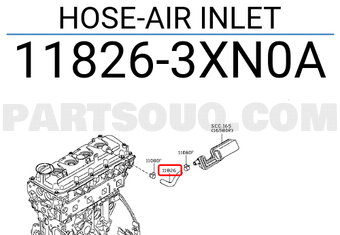 Nissan 118263XN0A HOSE-AIR INLET