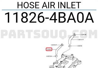 Nissan 118264BA0A HOSE AIR INLET