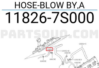Nissan 118267S000 HOSE-BLOW BY,A