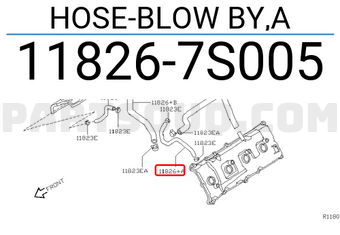 Nissan 118267S005 HOSE-BLOW BY,A
