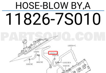 Nissan 118267S010 HOSE-BLOW BY,A