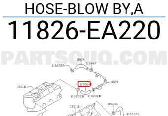 Nissan 11826EA220 HOSE-BLOW BY,A