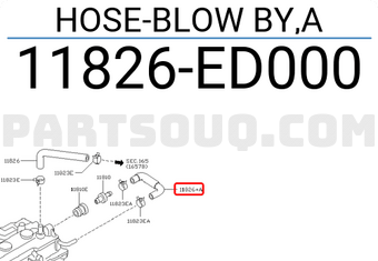 Nissan 11826ED000 HOSE-BLOW BY,A