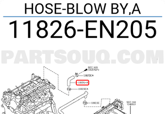 Nissan 11826EN205 HOSE-BLOW BY,A