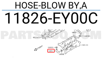 Nissan 11826EY00C HOSE-BLOW BY,A