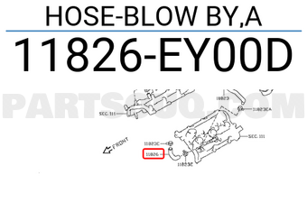 Nissan 11826EY00D HOSE-BLOW BY,A
