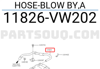 Nissan 11826VW202 HOSE-BLOW BY,A