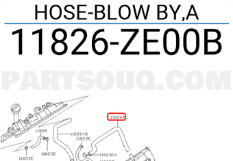 Nissan 11826ZE00B HOSE-BLOW BY,A