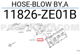 Nissan 11826ZE01B HOSE-BLOW BY,A