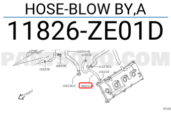 Nissan 11826ZE01D HOSE-BLOW BY,A