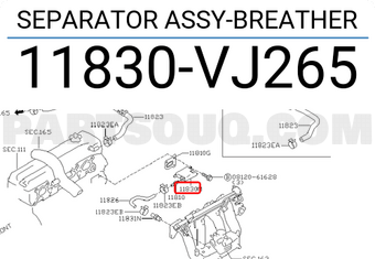 Nissan 11830VJ265 SEPARATOR ASSY-BREATHER