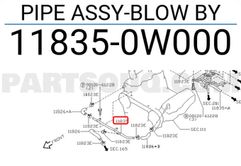 Nissan 118350W000 PIPE ASSY-BLOW BY