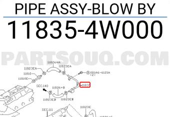 Nissan 118354W000 PIPE ASSY-BLOW BY