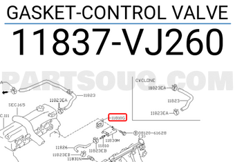 Nissan 11837VJ260 GASKET-CONTROL VALVE