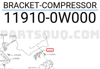 Nissan 119100W000 BRACKET-COMPRESSOR