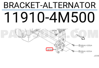 Nissan 119104M500 BRACKET-ALTERNATOR