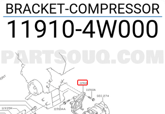 Nissan 119104W000 BRACKET-COMPRESSOR