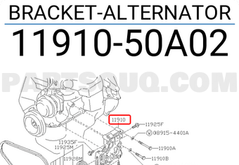 Nissan 1191050A02 BRACKET-ALTERNATOR